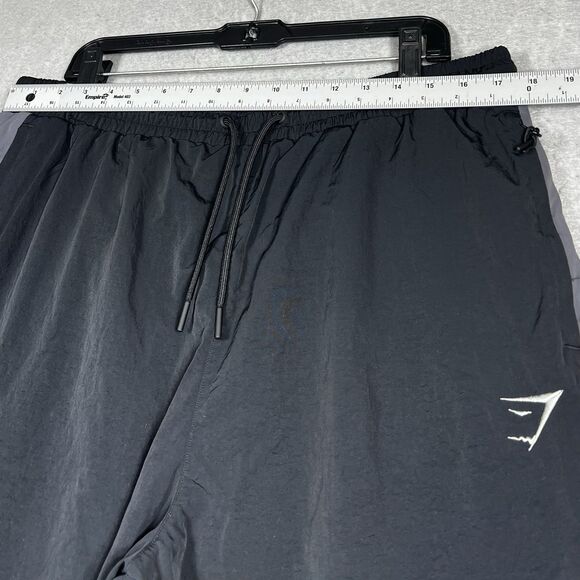 Gymshark Track Pants Joggers Mens Size XXL Black Gray Nylon Cotton Pockets - Picture 6 of 14
